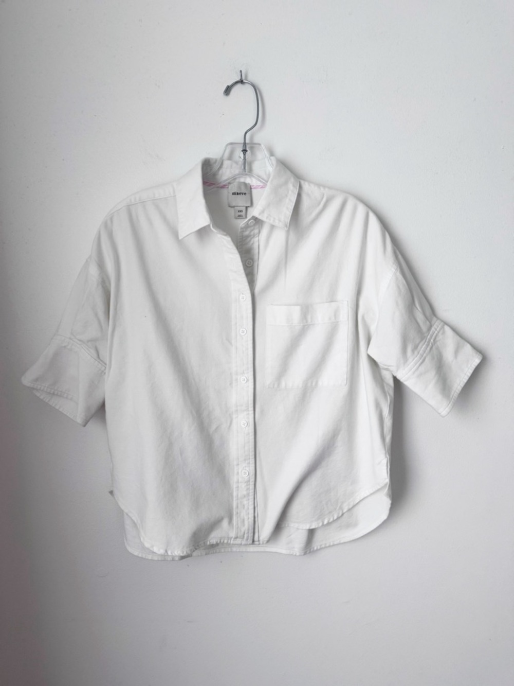 Maeve White Short-Sleeve Collared Shirt - XXS - Anthropologie